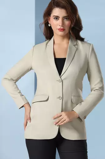 Notched lapel single breasted blazer