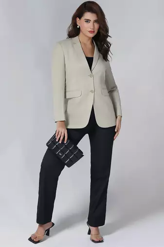 Notched lapel single breasted blazer