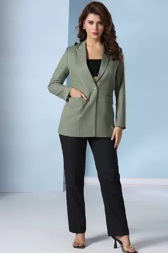 Notch-lapel long sleeves single-breasted blazers