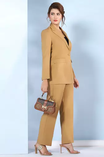 Notched lapel single-breasted blazer