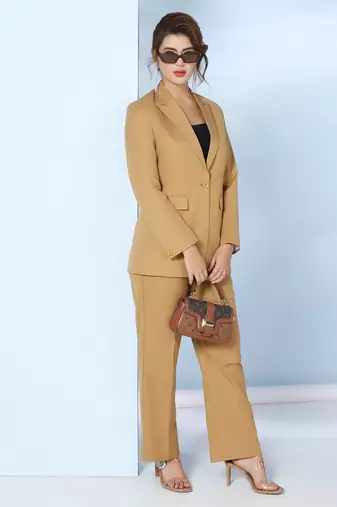 Notched lapel single-breasted blazer