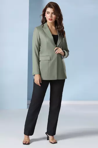 Notch-lapel long sleeves single-breasted blazers