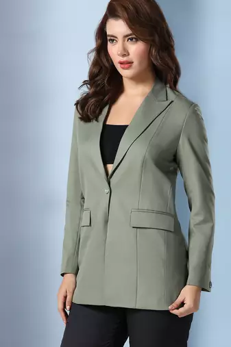 Notch-lapel long sleeves single-breasted blazers
