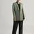 Single breasted notched collar longline blazer