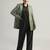 Single breasted notched collar longline blazer