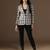 Women brown checks beige blazer