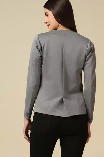 Women grey single breasted blazer