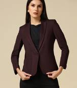 Women maroon single breasted blazer