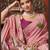 Baby pink khadi cotton with natural texture jhallar festive wear saree