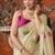 Off white khadi cotton with natural texture jhallar festive wear saree