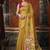 Mustard khadi cotton with natural texture jhallar festive wear saree