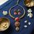 Traditional gold plated red temple necklace set for women