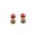 Traditional gold plated red temple necklace set for women