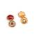 Traditional gold plated red temple necklace set for women