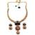 Traditional gold plated blue temple necklace set for women