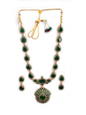 Gold plated south indian temple necklace set for women wedding wear 3