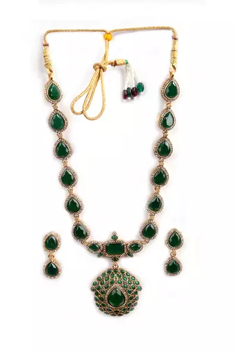 Gold plated south indian temple necklace set for women wedding wear