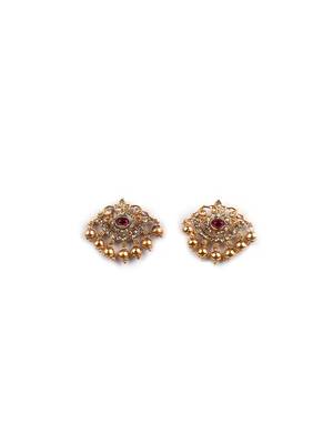 Gold plated south indian temple necklace set for women wedding wear 4