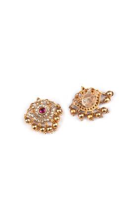 Gold plated south indian temple necklace set for women wedding wear 5