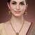 Gold plated temple mala necklace with earrings