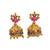 Gold plated temple mala necklace with earrings