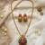 South indian long mala temple necklace set with earrings for women.