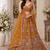 Mustard Color Zari Embroidery,Sequence And Beads Work Net Lehnega Choli 