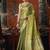 olive tissue saree with paithani pallu festive wear saree