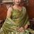 olive tissue saree with paithani pallu festive wear saree