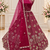 Rani Pink Color Zari Embroidery,Sequence And Beads Work Net Lehnega Choli 