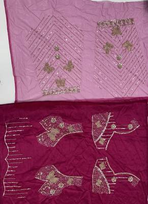 Rani Pink Color Zari Embroidery,Sequence And Beads Work Net Lehnega Choli  5