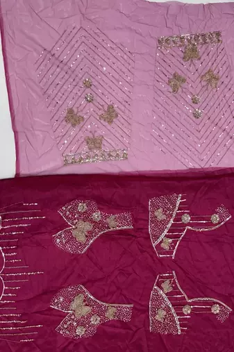 Rani Pink Color Zari Embroidery,Sequence And Beads Work Net Lehnega Choli 