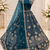 Teal Color Zari Embroidery,Sequence And Beads Work Net Lehnega Choli 