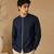 Blue embroidered malai cotton shirt