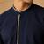Blue embroidered malai cotton shirt