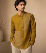 Mustard yellow malai cotton shirt