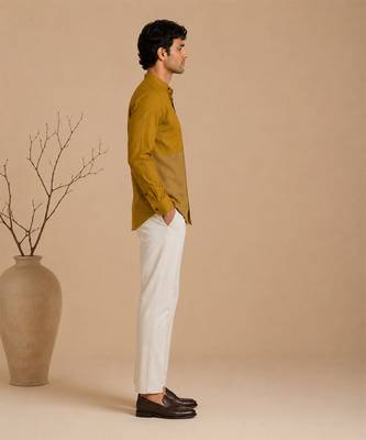 Mustard yellow malai cotton shirt 2