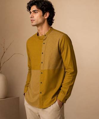 Mustard yellow malai cotton shirt 4