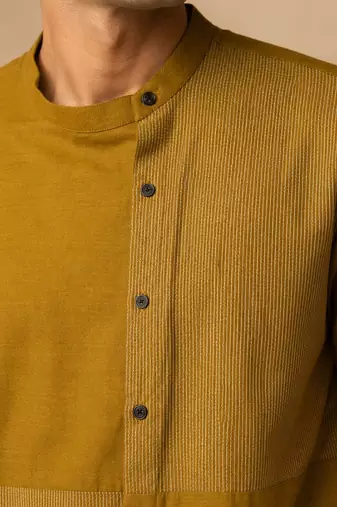 Mustard yellow malai cotton shirt