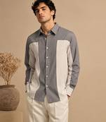 Grey white malai cotton shirt