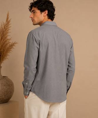 Grey white malai cotton shirt 3
