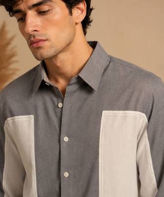 Grey white malai cotton shirt 4