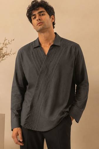 Grey malai cotton shirt