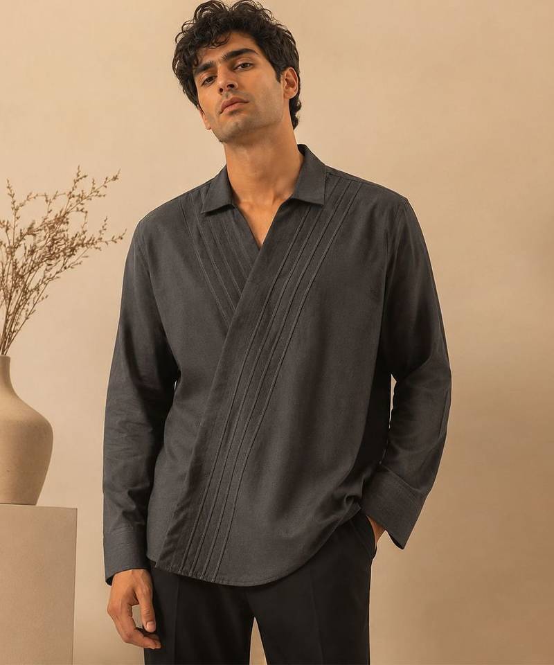 Grey malai cotton shirt