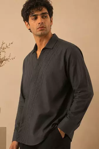 Grey malai cotton shirt