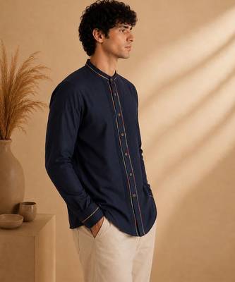 Blue malai cotton shirt 4