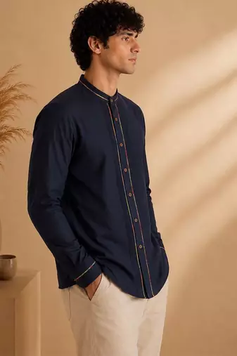 Blue malai cotton shirt