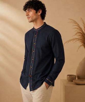 Blue malai cotton shirt 5