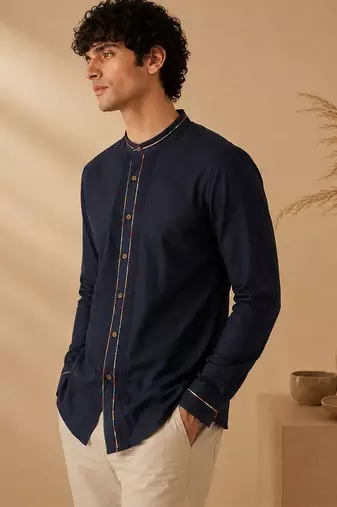 Blue malai cotton shirt