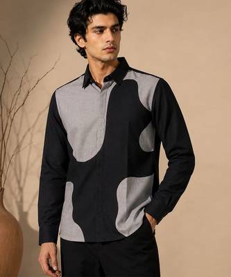 Black and grey malai cotton shirt 1